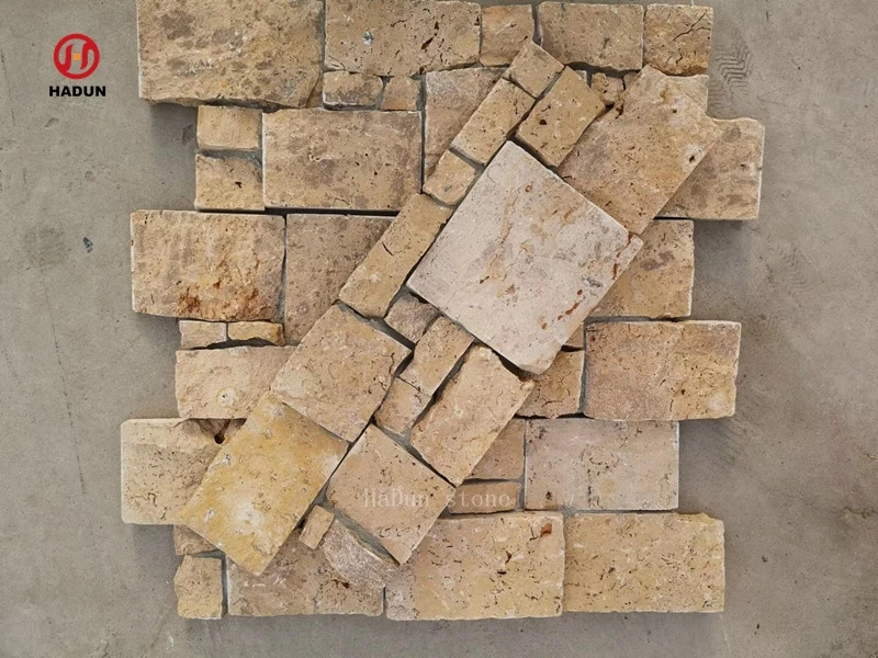 Landscaping Yellow Slate Rock Natural Wall Stone Panel With Cement