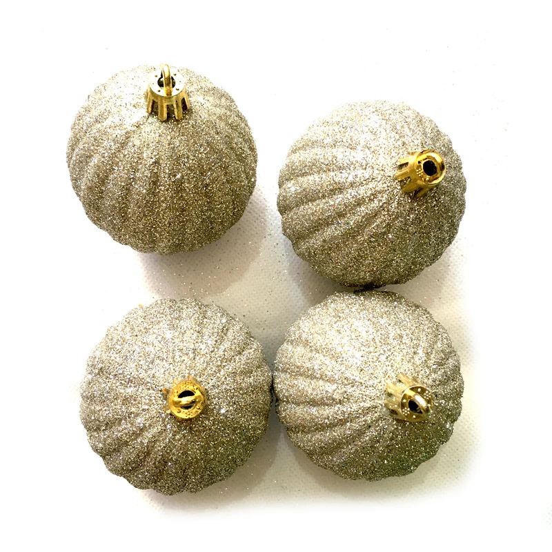 2024 New Design 8cm Christmas Ball with Bead Featuring  Flocking Embossing UV Printing Techniques