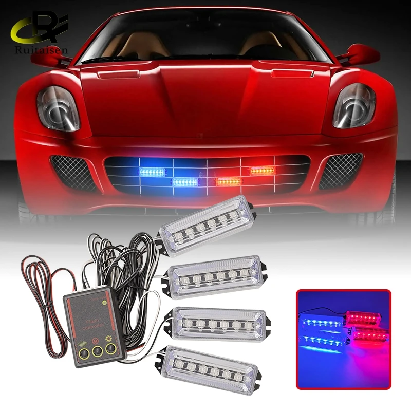 8 LEDs Remote control Car Wind Energy Car Universal Powered Daytime Running Light Auxiliary Lamp led strobe lights for trucks