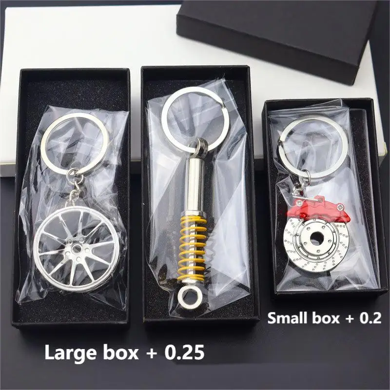 JSZ Real Whistle Sound Turbo Keychain Spinning Auto Parts Model Turbine Turbocharger Key Chain