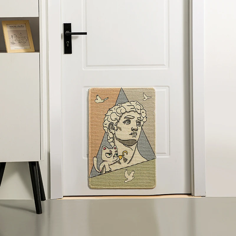 Cat Scratcher Mat,  Natural Sisal Scratching Mat with  Tape,Stick on Floor and Wall