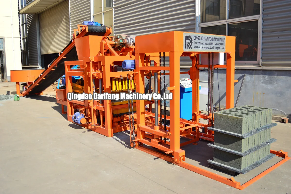 QT4-25 4 inch block machine fully automatic concrete bricks sand fly ash block machines for the production of building materials