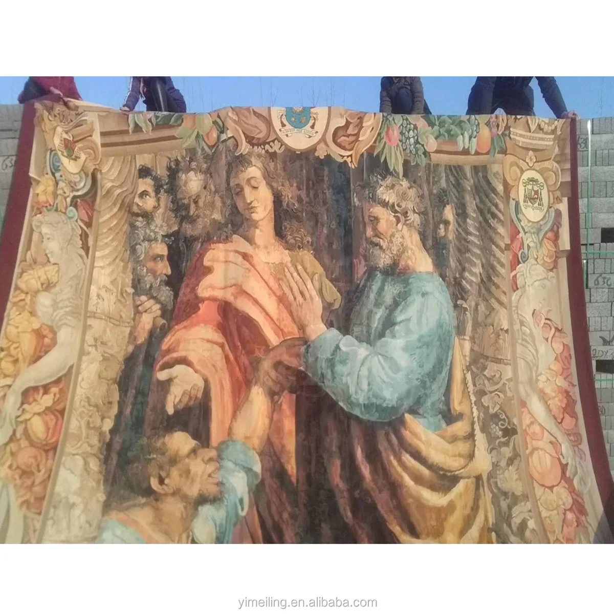 Customize Oversize Handmade Wool French Aubusson Tapestry of Italian Renaissance for Wall Hanging