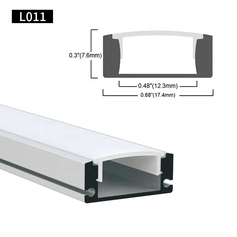 Led Aluminium Profile Strip Channel Recessed Flat Cabinet Bar Light Diffuser Led Profile Light