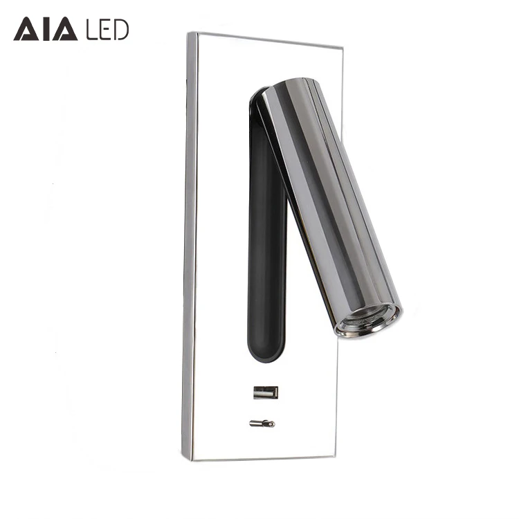 Recessed mounted  hotel villa home 3W led foldable USB headboard reading wall lamp bedroom accordion bed wall light for bedside
