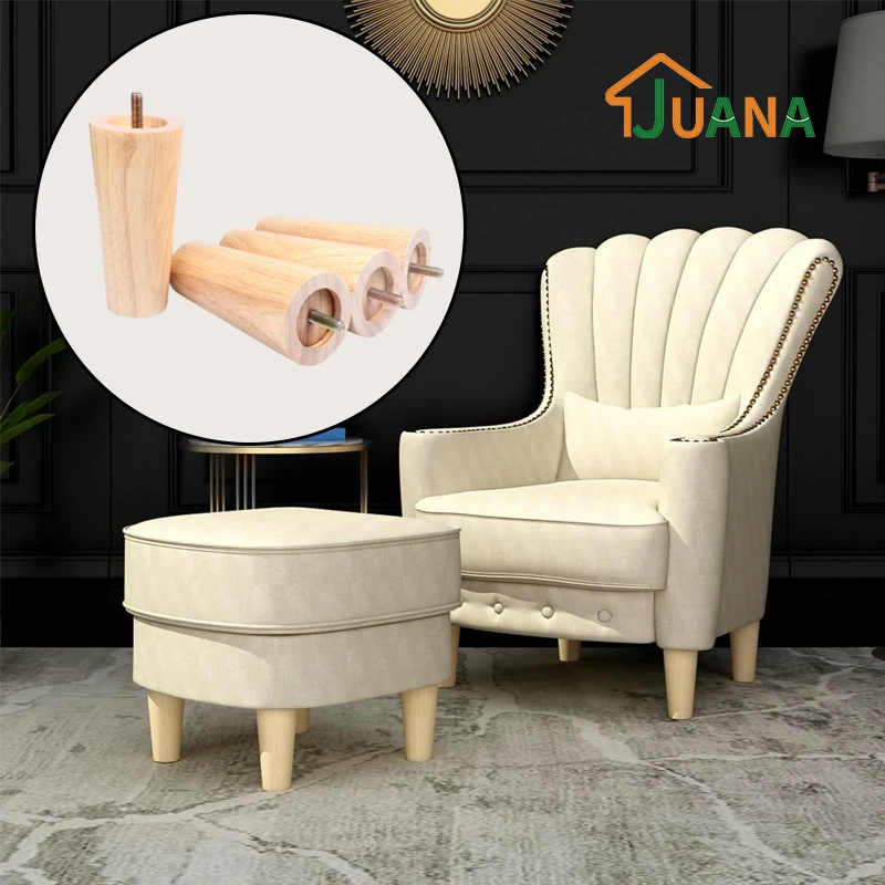 JUANA Furniture Leg Round Solid Wood Replacement Leg Very Suitable For Table Sofa Bed Coffee Table Leg
