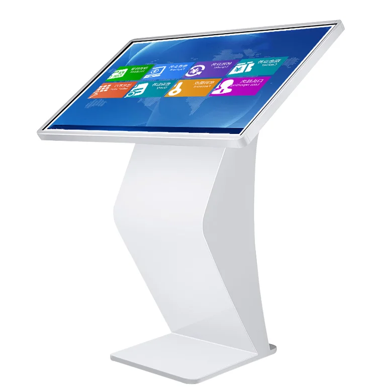 32' Standalone Touch Screen Lcd Digital Information K And S Shape Kiosk With Software