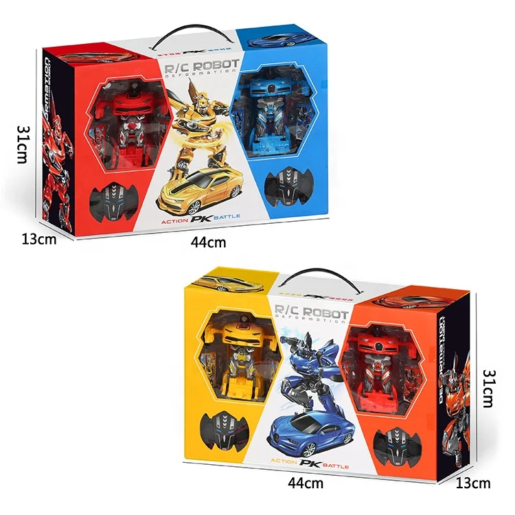 
For Kids 2 PCS Small Electric PK Battle RC Toys Deformation Remote Control Cars Robots 