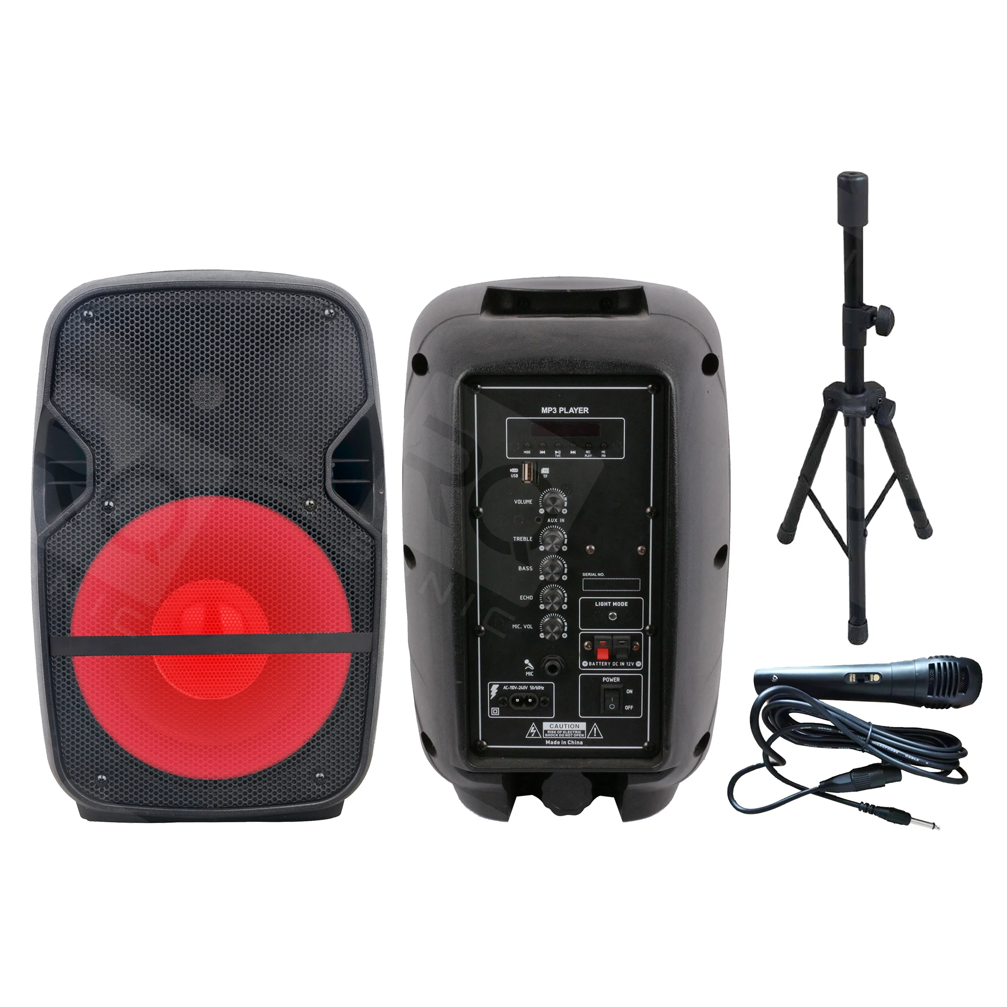 CSL08D01Best Sale Plastic Professional Active 10 Karaoke Bluetooth Speaker Portable Subwoofer Big Loud Bluetooth Speaker