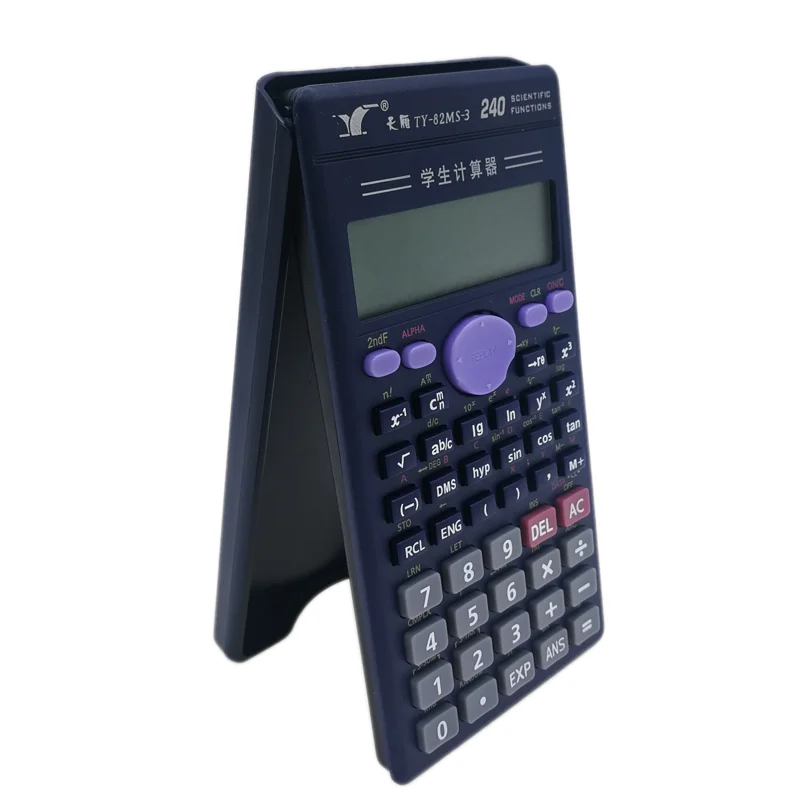 240 функции TY-82MS научный калькулятор 10 + 2 цифр большой ЖК-дисплей линия дисплей protectable жесткий