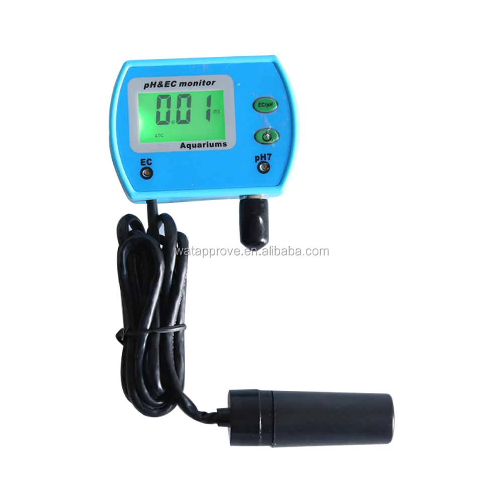 
Professional Multi-parameter Water Quality Monitor Online PH EC Tester Acidometer 2 in 1 PH EC Meter for Aquarium Hydroponics 