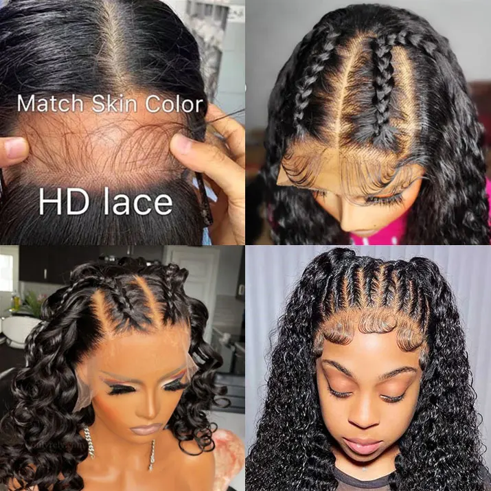 Human Hair Wig Vendor Transparent Swiss Lace Front Wig Glueless Brazilian 100% Virgin Full Lace 360 HD Lace Frontal Wig