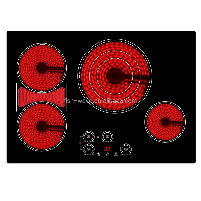 Radiant Elements Built in Electric Vitro-Ceramic Cooktop