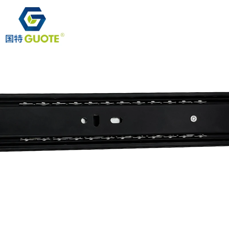 Guote 45mm 4512 rebound drawer guide rail, solid steel ball bearing slide rail, soft sealing drawer slide rail