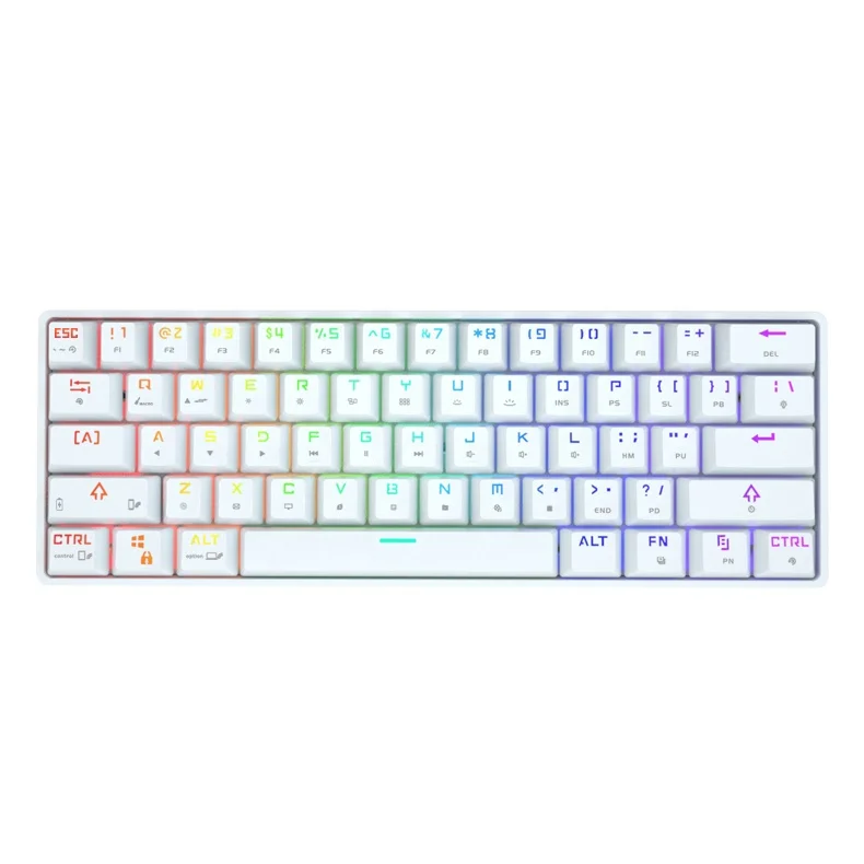 Factory supply  Cherry Outemu Gateron 61 Keys Led Backlit Wireless Mechanical Gaming Keyboard