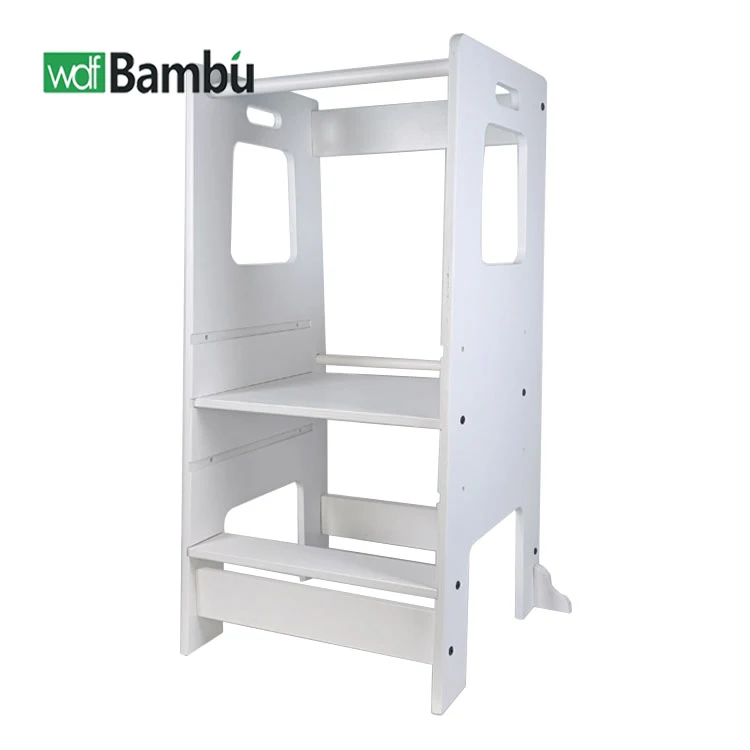 WDF Factory supply montessori learning observation tower kids kids step ladder chair stool bamboo learning tower for daily use