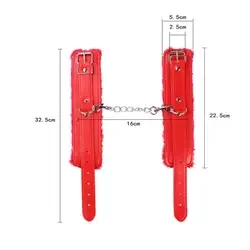 The Best Selling Erotic Sex Toys for Woman Adjustable PU Leather Plush  Ankle Cuff Restraints Bondage