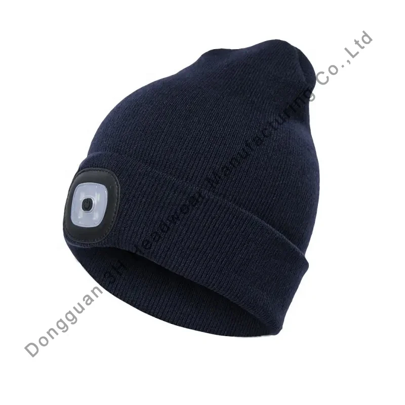 High Quality Sports Unisex Bluetooth Headphone Winter Caps Custom Beanie Hats with Led Light