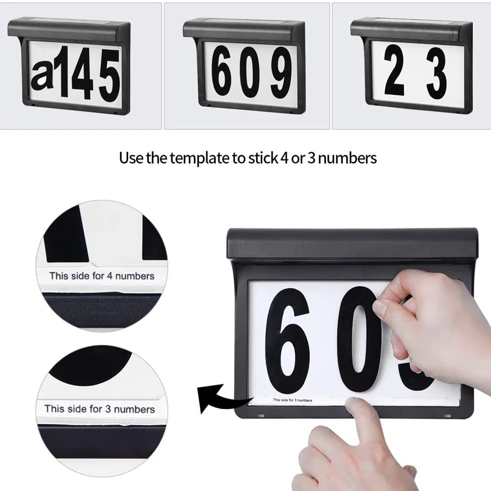 8.9inch Small Size Solar House Number Light Address Sign LED Solar Lamp Outdoor Waterproof Plaque Lighting for Home Yard Street