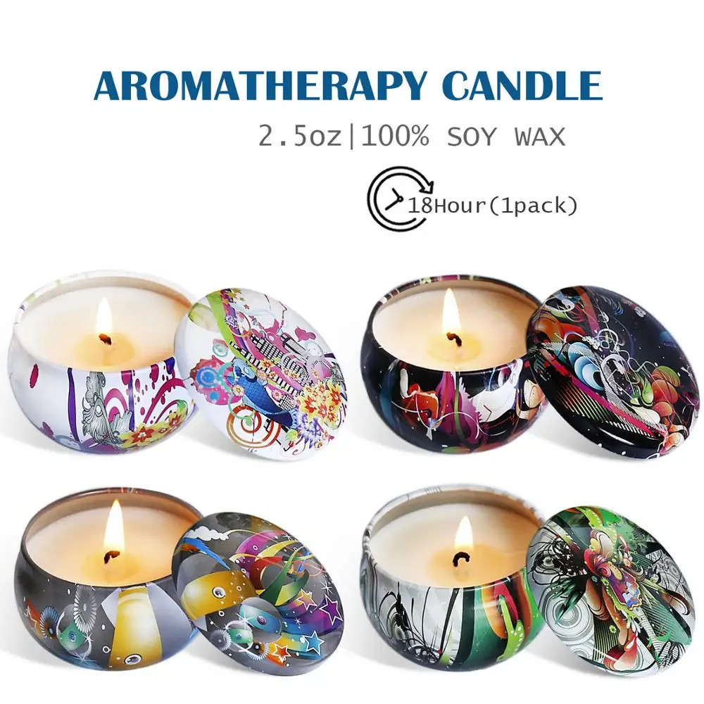 
Amazon Hot Sell Soy Scented Candle In Tin Box Gift Set Of 8 