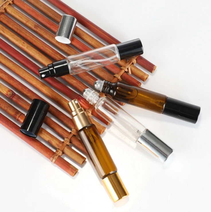 Double Head Packaging Bottle Perfume Spray and Roll on 2 in 1 Sub Package Double Ended Roller Ball Bottle Glass Free Sample