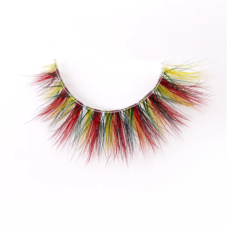3d 5d colorful eyelashes crazy design party style color false lashes private label customer korea silk eyelash