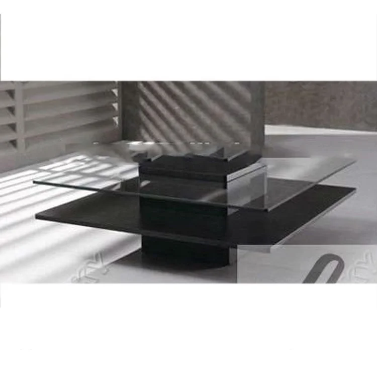Двухслойный стеклянный журнальный столик HK22A