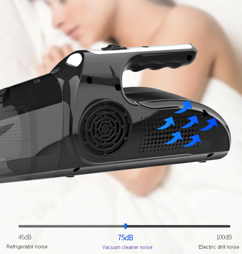 4 In 1 Powerful Car Vacuum Cleaner Car Air Compressor Tire Pressure Gauge Cord Vacuum Cleaner For Car With LED Light