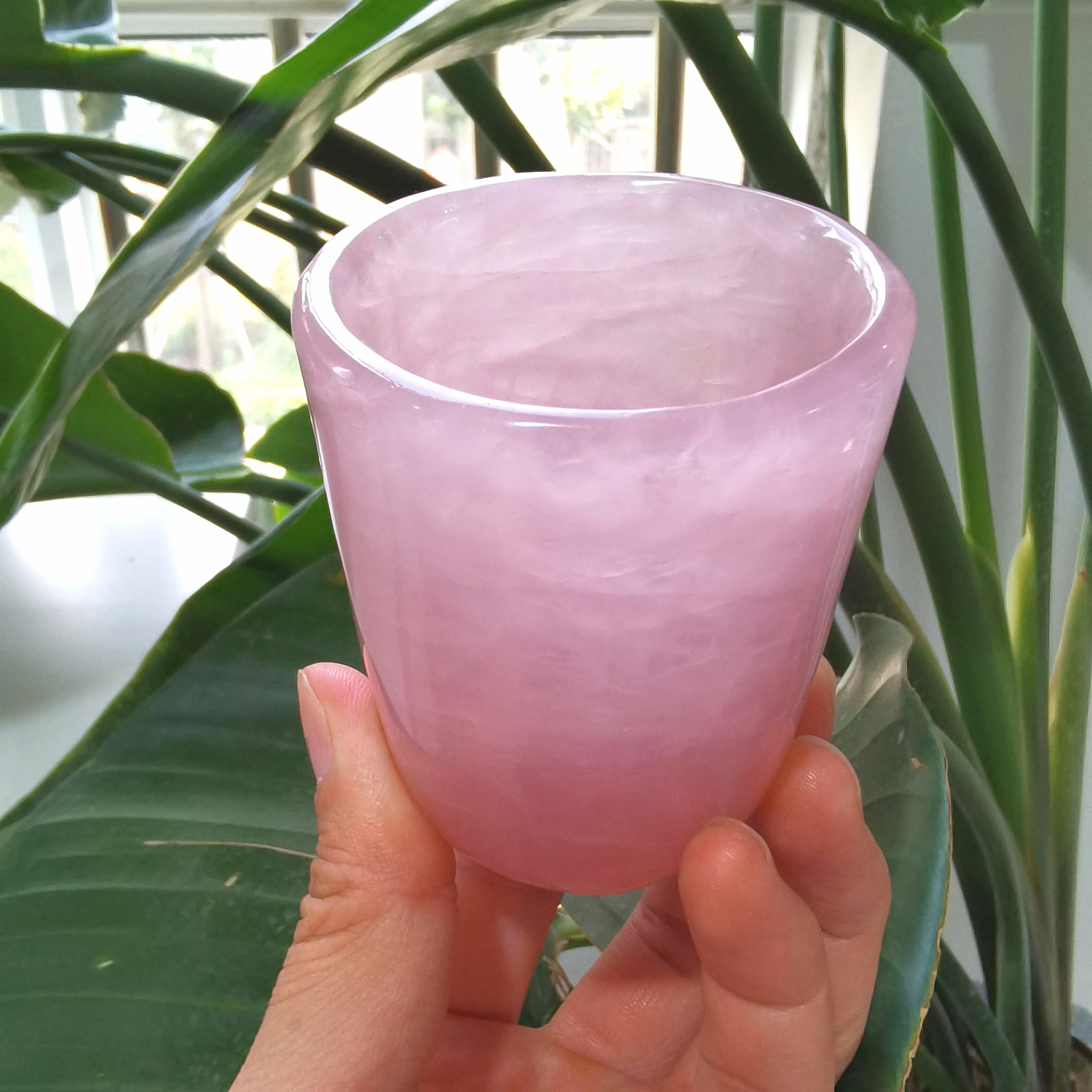 Wholesale Natural Crystal Stone Rose Quartz And Dream Amethyst Tea Cup For Gift