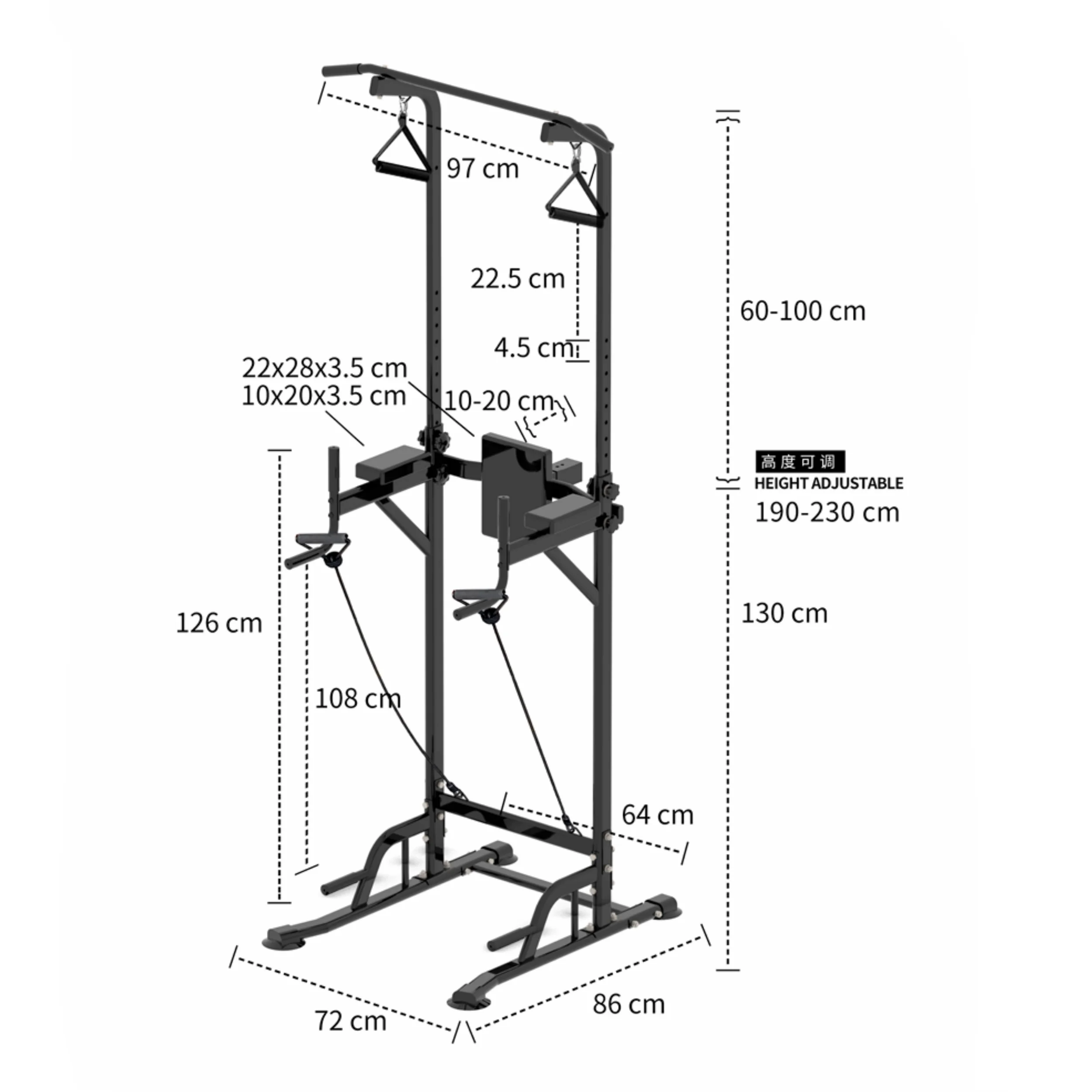 Multifunctional Pull Up Rack Indoor Fitness Dumbbell Weight Bench With Power Rack