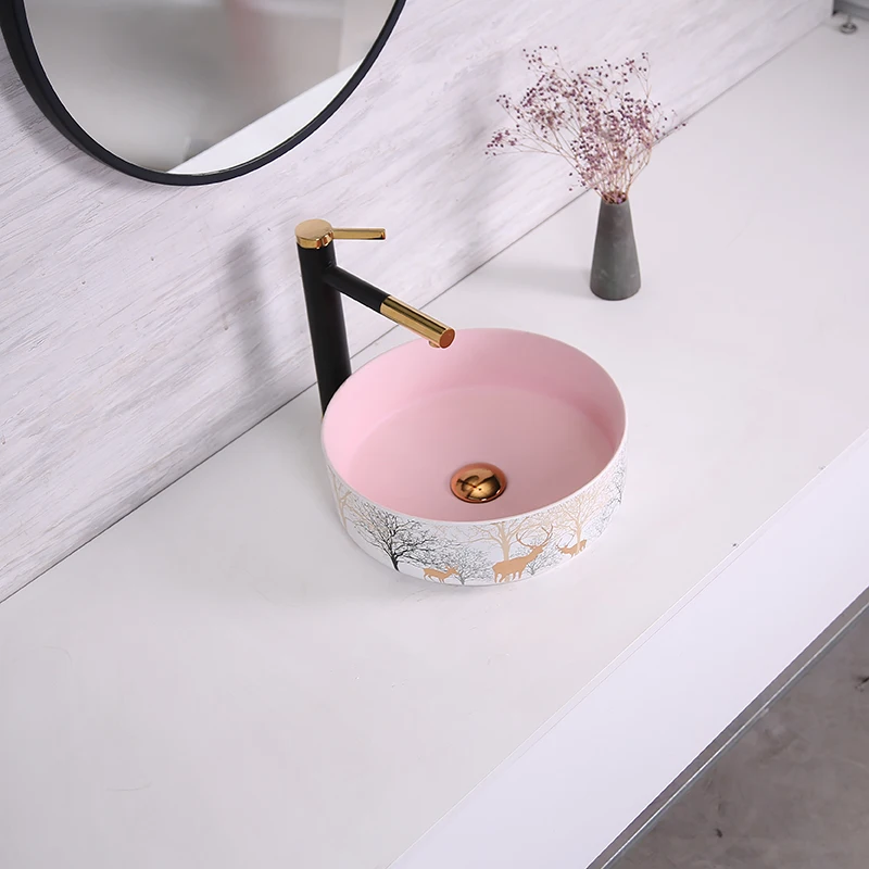 Bathroom Sink Bowls Nordic Ceramic Washbasin Mini Basin Color Washbasin Home Basin Without Tap