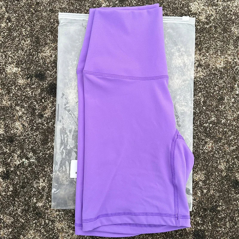 Ladies Double High Elasticity Solid Color High Waist Fitness Shorts Tight Belly Trim Spandex Compression Print Logo Yoga Shorts