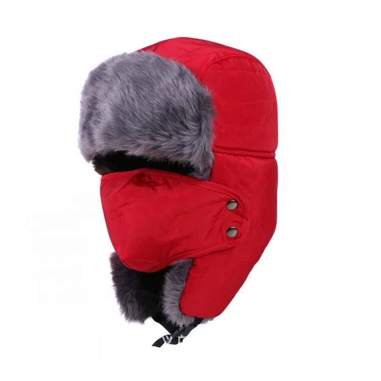 Russian style wholesale soft high quality face mask windproof thicken winter hat Earflap Hat
