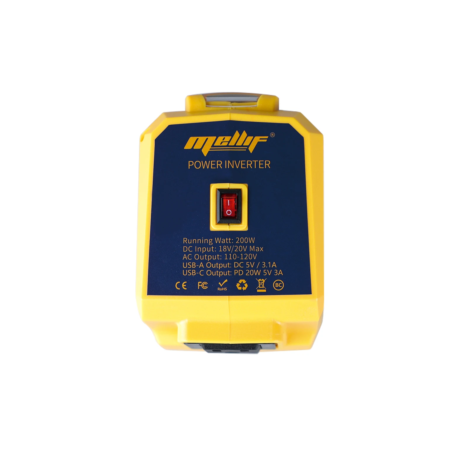 Инвертор/адаптер мощностью 200 Вт для аккумулятора Dewalt 20 В (без аккумулятора) с 2 портами USB светодиодный уличный генерато