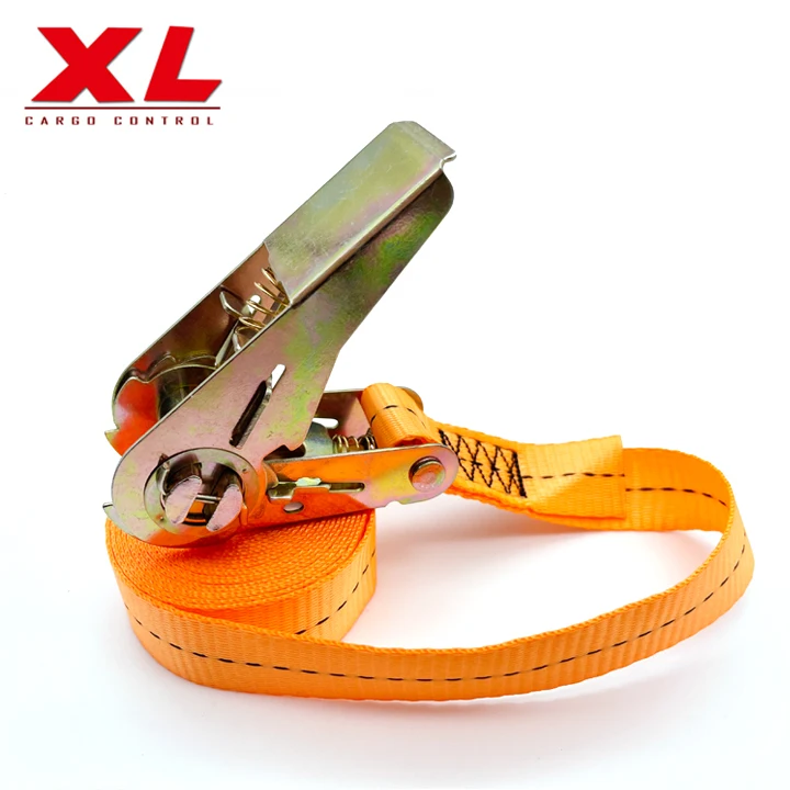 Ex-factory price 1 inch 25mm 800 kg tie down spanzet lashing ratchet straps