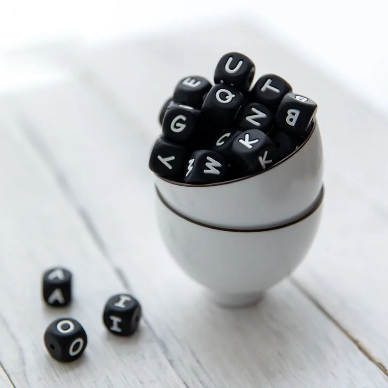  Силиконовые бусины для прорезывания зубов 104 шт DIY BPA бесплатно Алфавит буквы