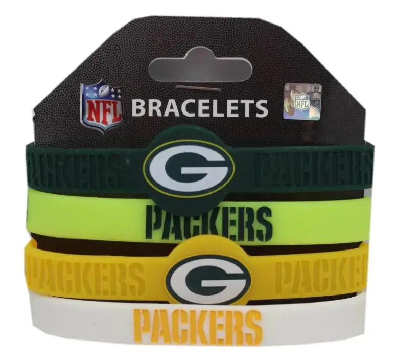 Силиконовые браслеты NFL Green Bay Packers 4 упаковки