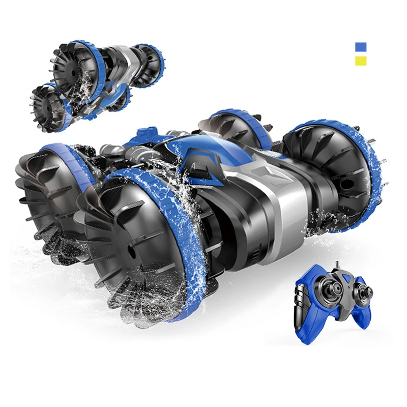 2 In 1 2.4G Remote Control Car Land Water Double Sided Off Road Vehicle Truck 360 Degree Remote Control Amphibious Car For Kids