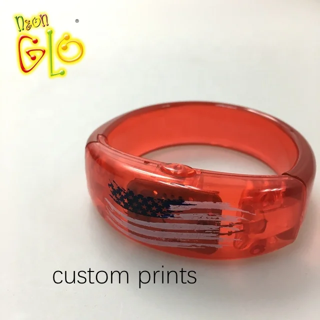 Custom logo print led watch bracelet led control wristwand flashing bracelet for ktv dance and party