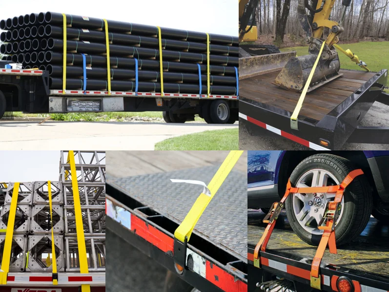 Heavy Duty Polyester Webbing Ratchet Tie  Downs Us Lashing Straps Ratchet Cargo Slings 2Inch 10000lbs Ratchet Tie Down Strapsps