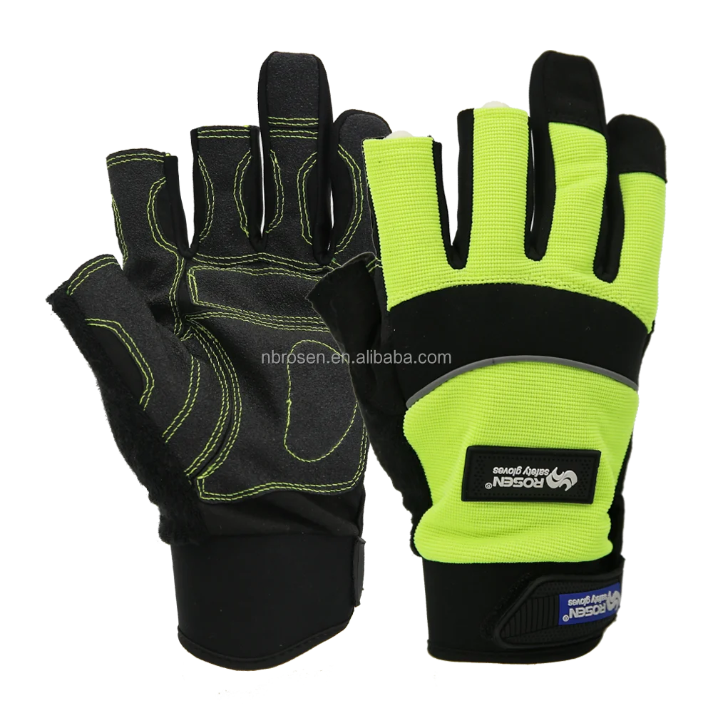 Custom Anti-cut Tactical Three Naked Half-Finger Mittens Fingerless Motorcycle Auto Mechanic Construction Glove