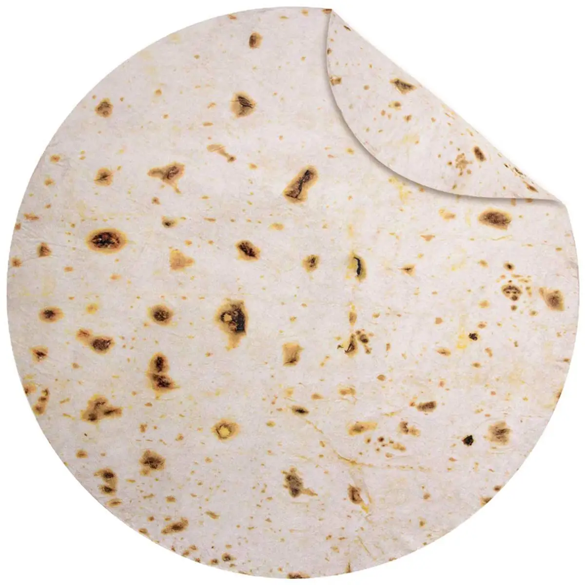 Custom Hotsale Soft Flannel Fleece Adults Kids Tortilla Round Pizza Throw Blanket Novelty Taco Throw Blanket