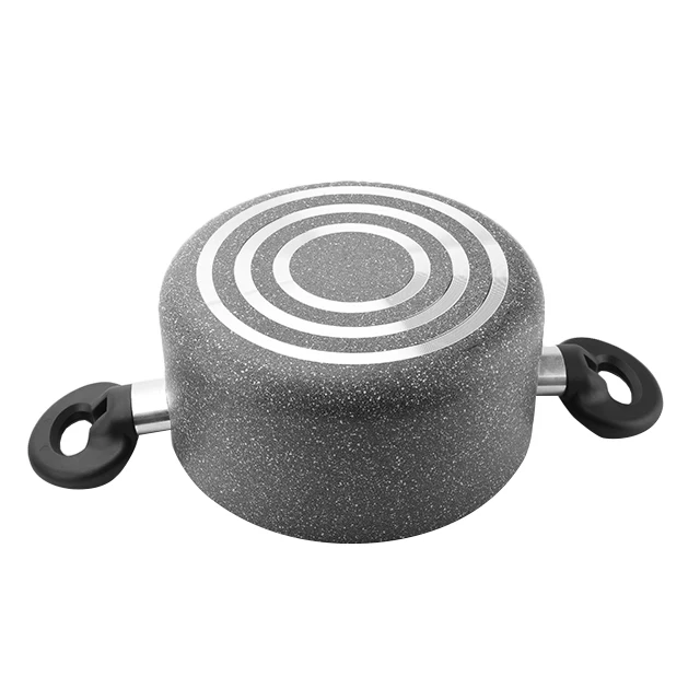 20cm Aluminum alloy marble stone non stick coating soup pot with bakelite handle