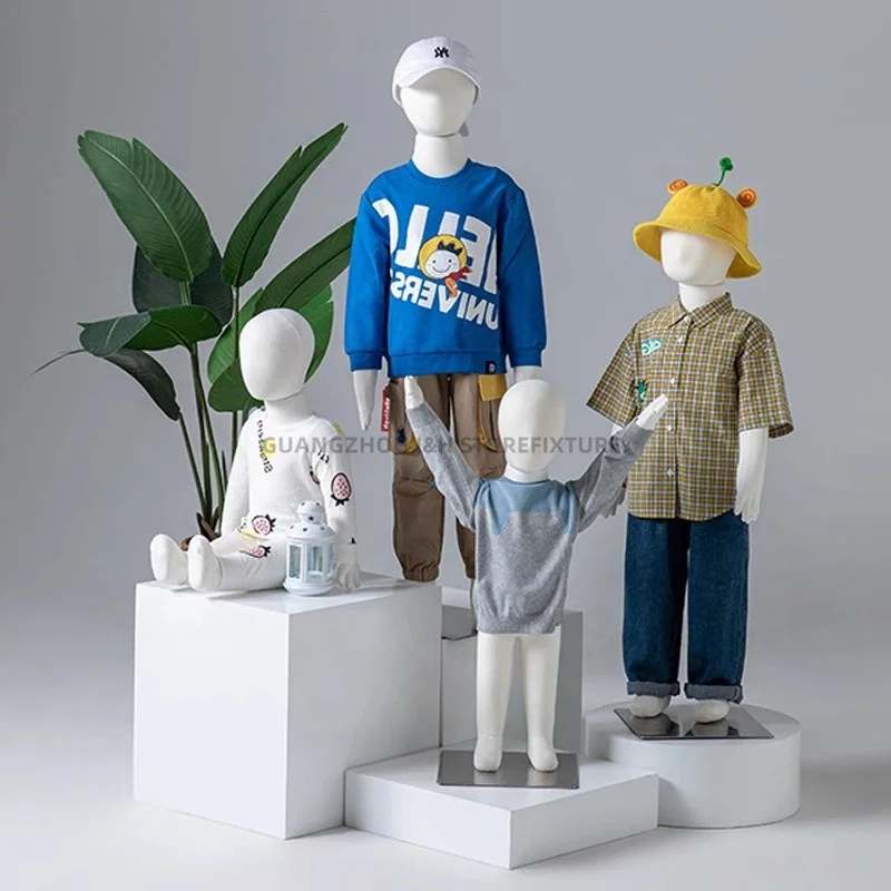 Fashion Soft Full Body Kids Mannequin Kid Doll Boy Girl Standing Sitting Dummy Baby Mannequins For Clothing Display