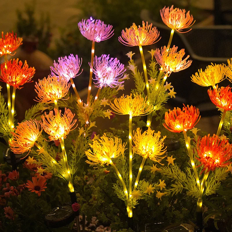 solar flower lights LED artificial flower Courtyard lawn decorative lighting for garden street Outdoor