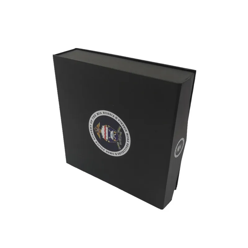 
Custom luxury Black Large Magnet Flat Pack Rigid Cardboard Paper Man Belt Box with Logo 