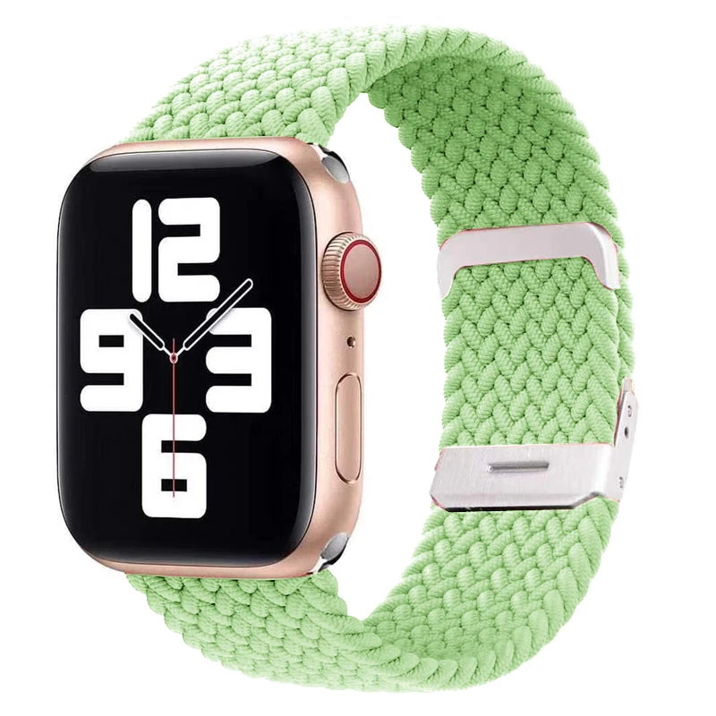  Для Apple Watch регулируемый плетеный ремешок для часов нейлоновый соло с пряжкой из нержавеющей стали наручные
