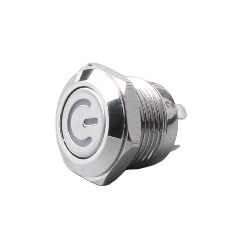 12mm mini metal push button switch short type momentary  metal push button switch with 4 pins LED power
