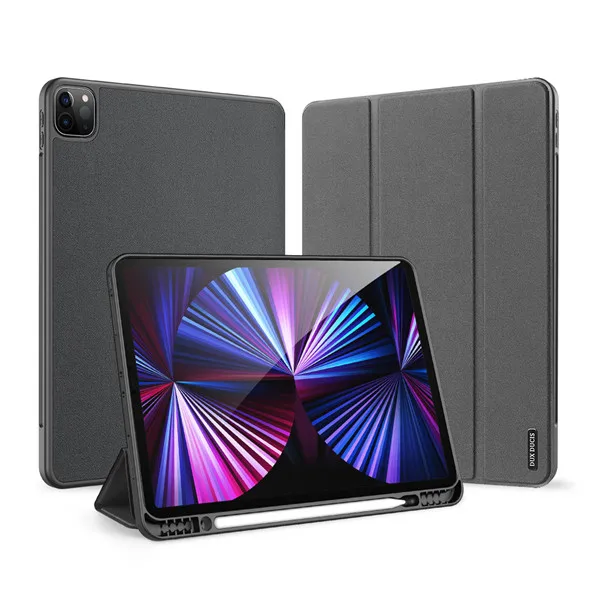 DUX DUCIS DOMO Series Trifold Stand Case for iPad Pro 12.9 2021/2020 Smart Tablet Case with Apple Pencil Holder