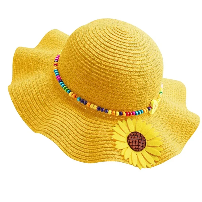 Popular Cute Child Sun Beach Summer Panama Straw Hat With Mini Little Girls Accessories Sombrero Hat